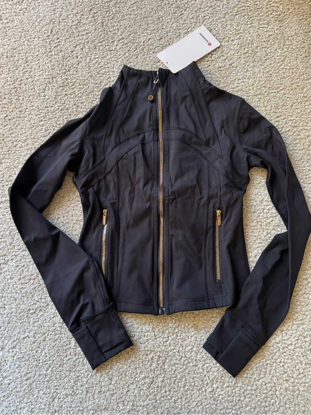 lululemon athletica Black cropped Jacket with Gold Zipper define nulu jacket NWT